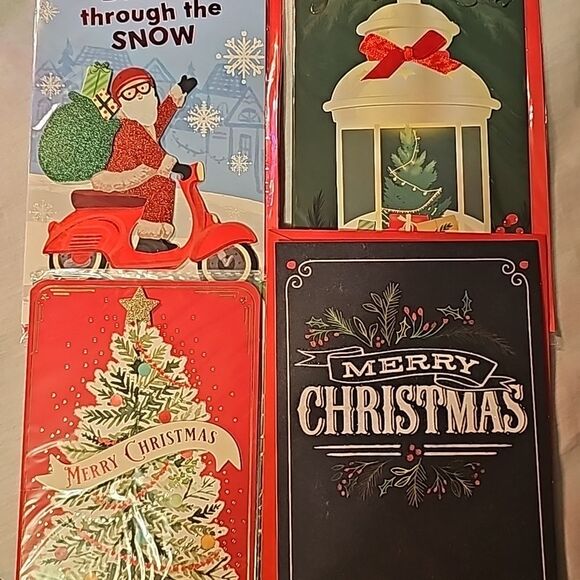 Pack of mystery 25 assorted Christmas cards with envelopes xmas holiday glitter - Picture 1 of 16